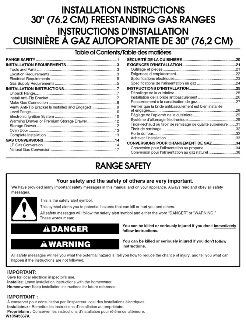 Whirlpool IGS426AS1 installation instructions