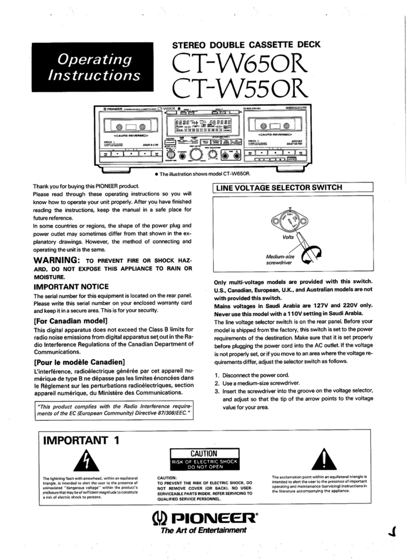 Pioneer CT-W650R operating instructions
