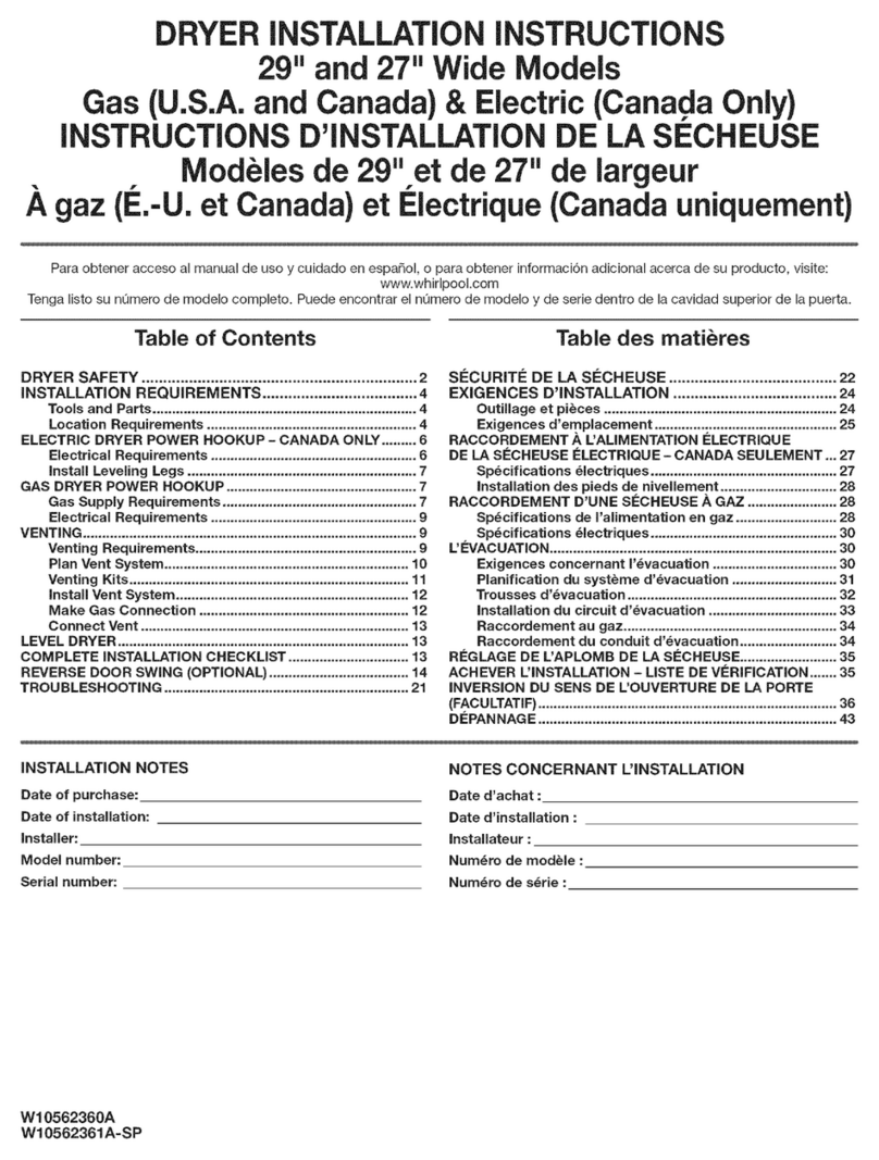 Maytag MGDC215EW0 installation instructions