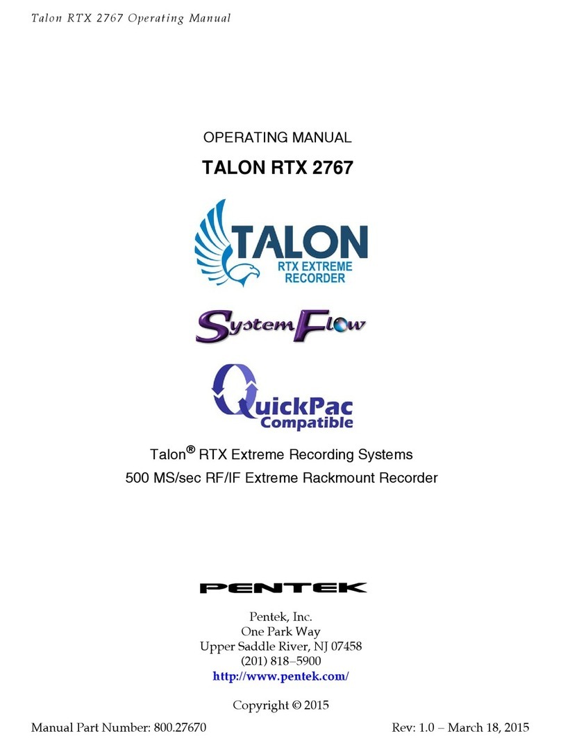 Pentek Talon RTX 2767 operating manual