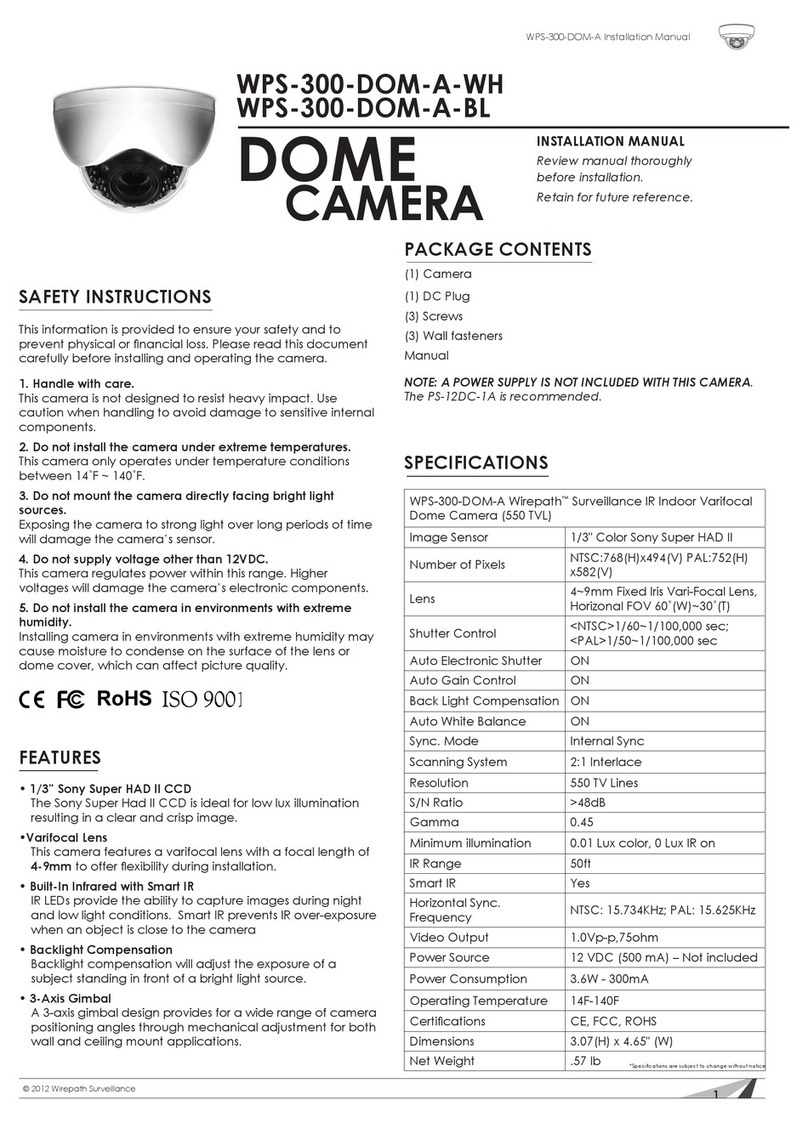 Wirepath Surveillance WPS-300-DOM-A-WH User manual