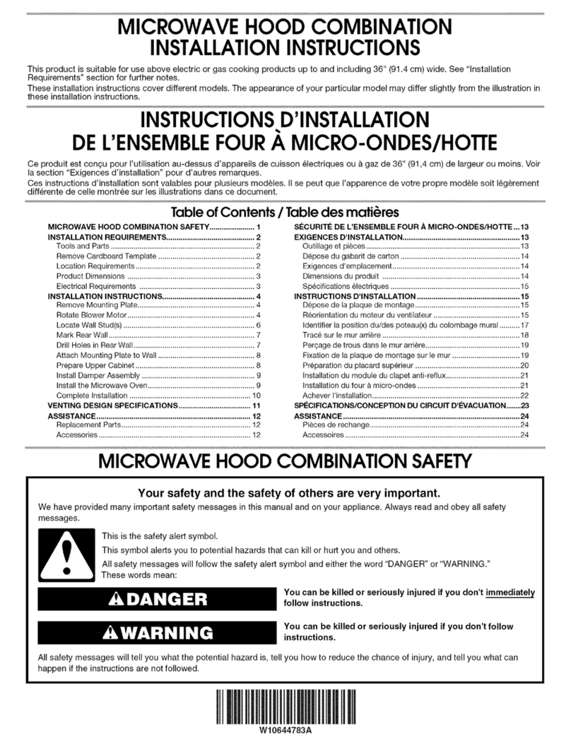 Maytag YMMV6190DS0 Installaion instructions Maytag YMMV6190DS0 Installaion instructions