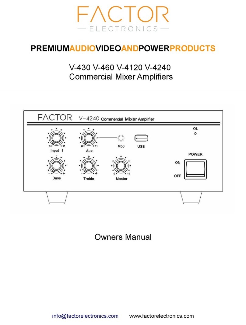Factor V-430 User manual