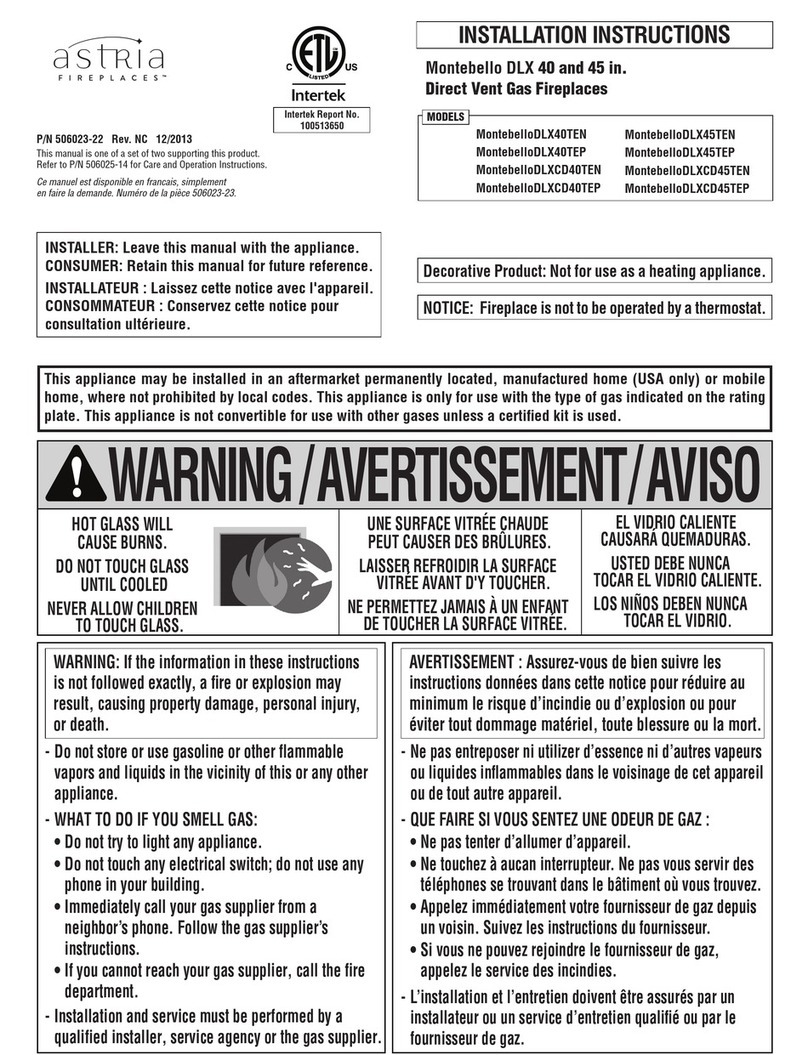 Astria MontebelloDLX40TEN installation instructions