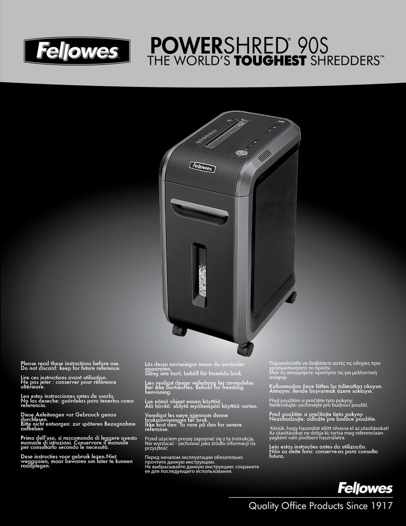 Fellowes POWERSHRED 90S User manual Fellowes POWERSHRED 90S User manual