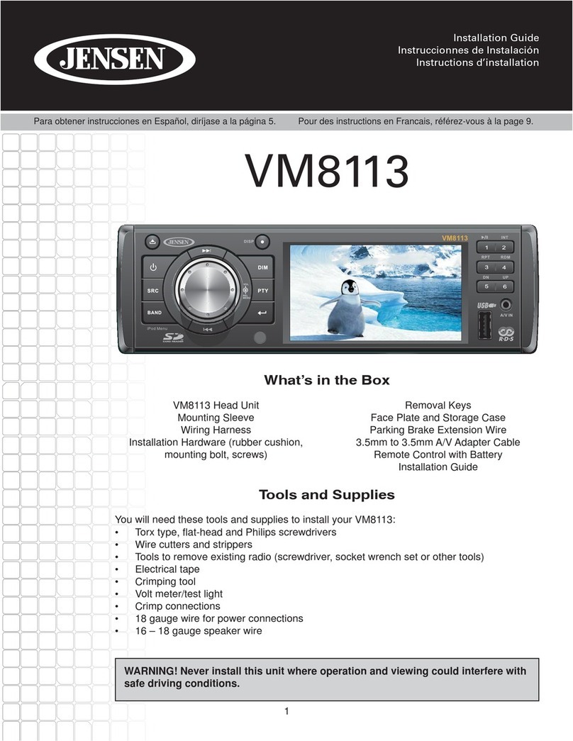 Jensen VM8113 User manual Jensen VM8113 User manual