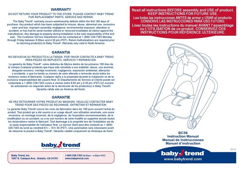 Baby Trend BC36 instruction manual