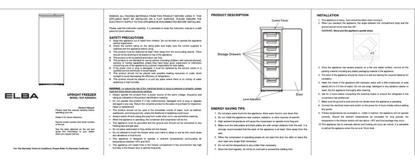 Elba EUF-A2922 owner's manual