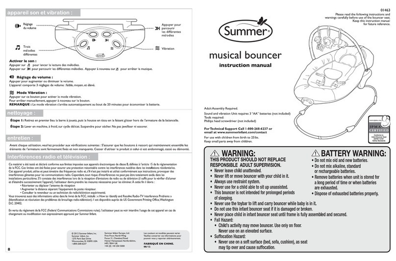 Summer musical bouncer instruction manual Summer musical bouncer instruction manual