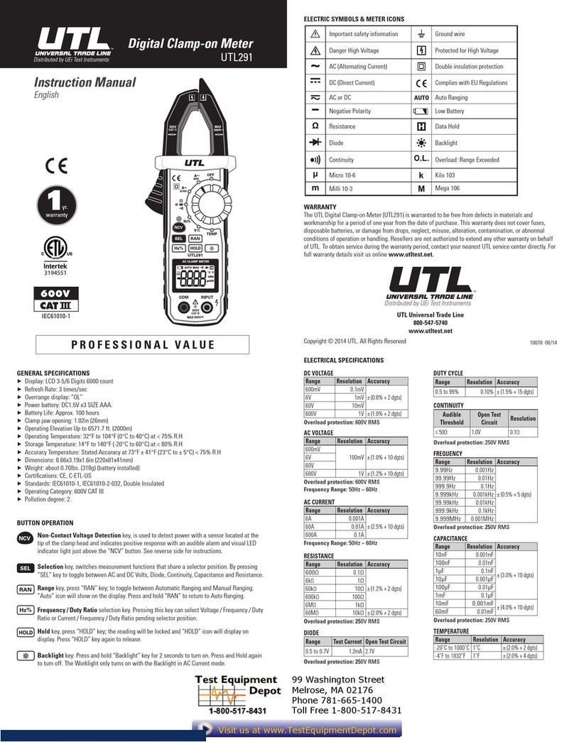 UTL UTL291 User manual