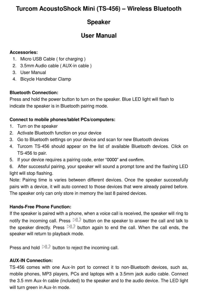 Turcom AcoustoShock Mini TS-456 user manual