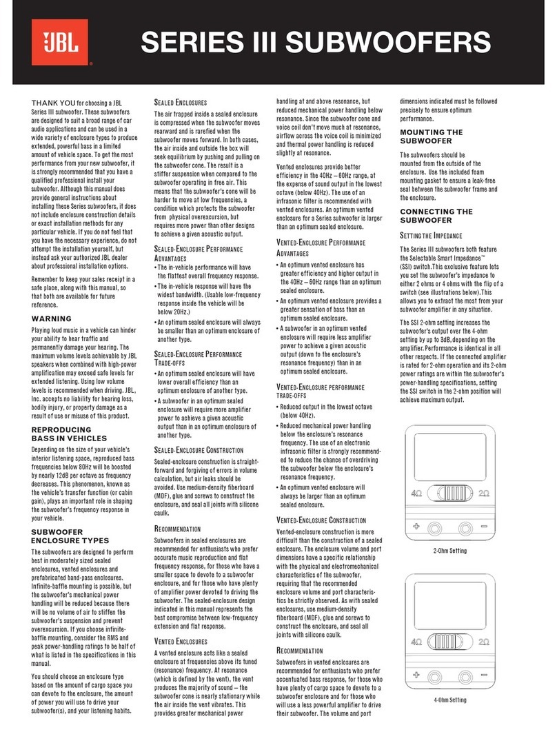 JBL III SERIES User manual