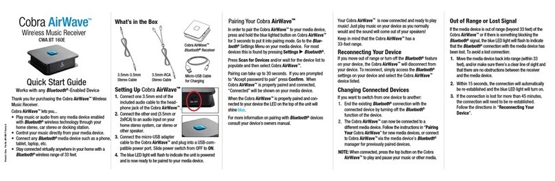 Cobra AirWave CWA BT 160E User manual