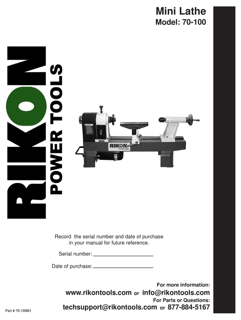 Rikon Power Tools 70-100 instruction manual