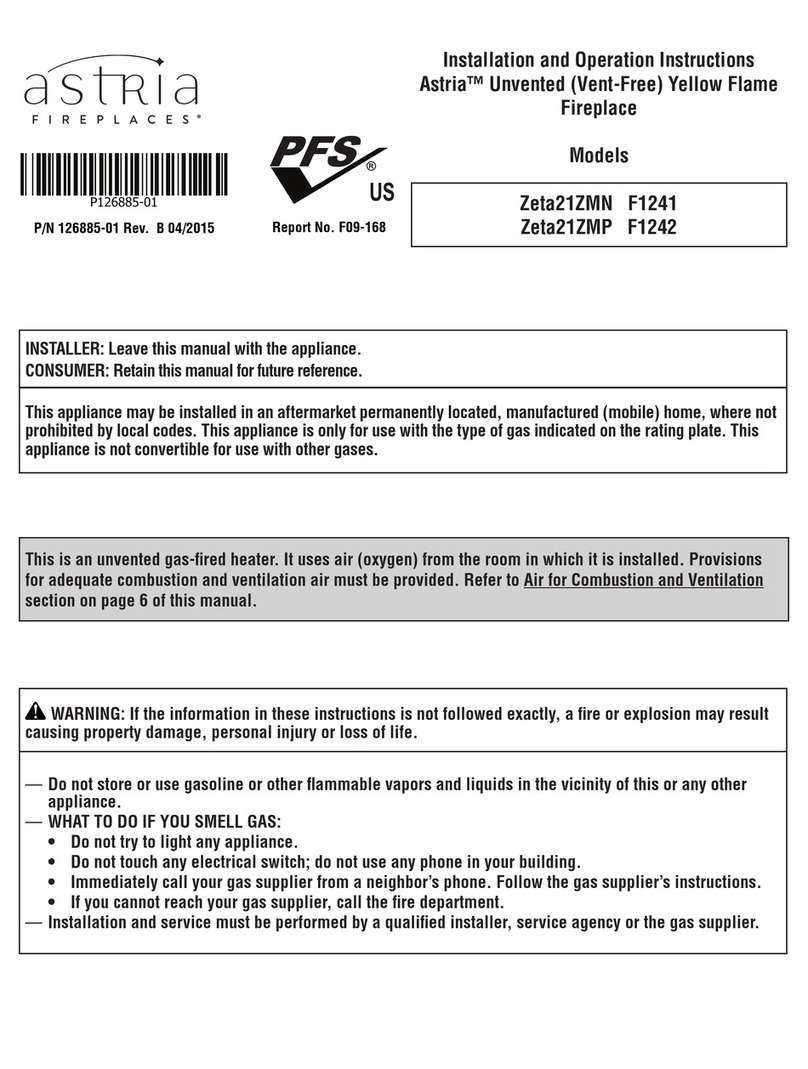 Astria Zeta21ZMN F1241 Installation and operation instructions