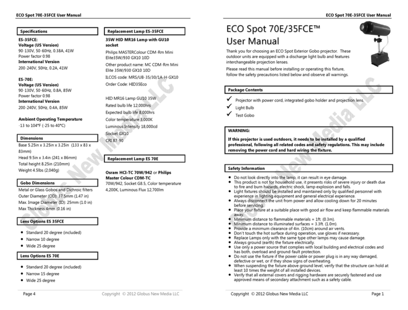 Globus ECO Spot 70E/35FCE user manual