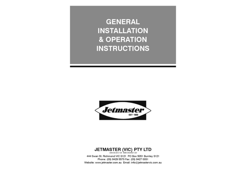 Jetmaster UNIVERSAL Installation & operation instructions
