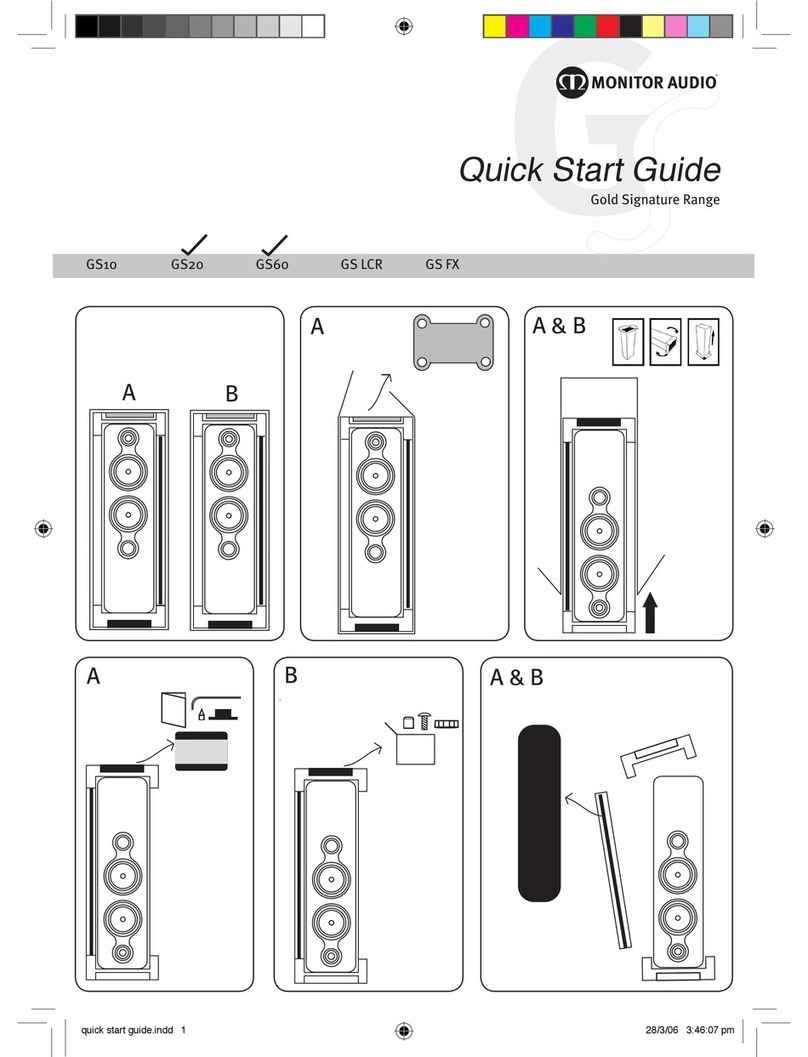 Monitor Audio GS20 quick start guide