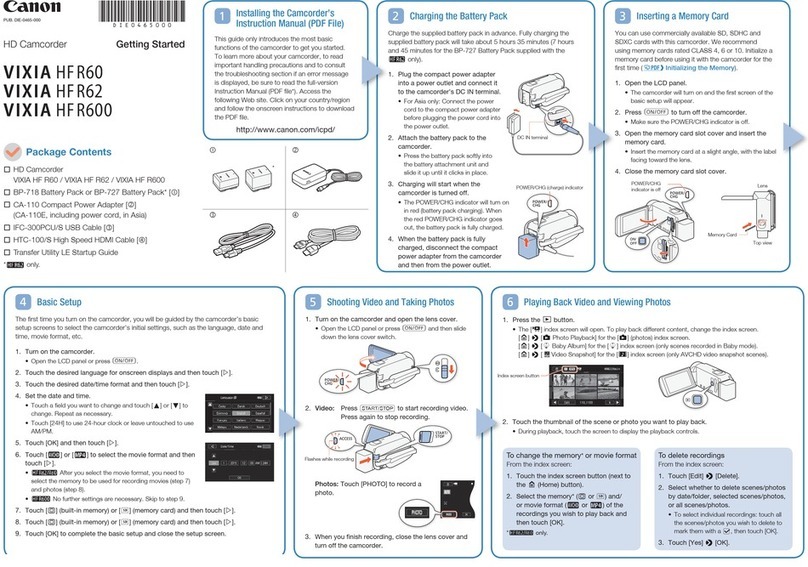 Canon VIXIA HFR60 User manual Canon VIXIA HFR60 User manual
