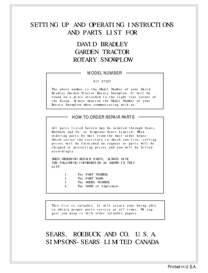 David Bradley 917.57587 Setting up instructions and parts list
