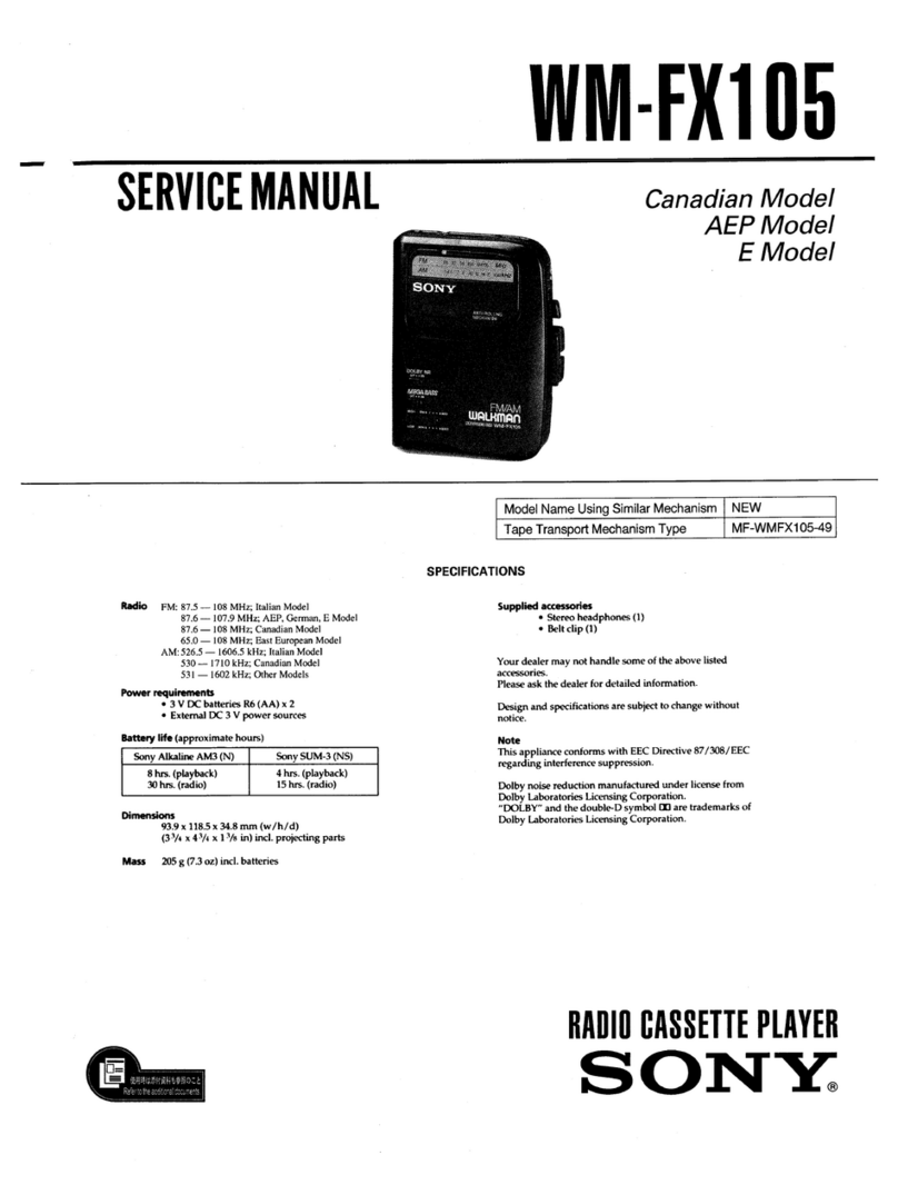 Sony Walkman wm-FX105 Service manual