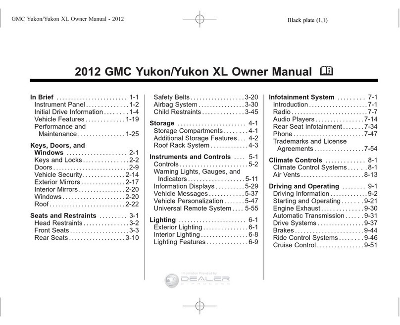 GMC 2012 Yukon User manual