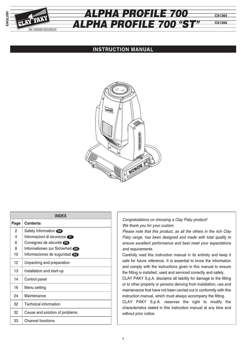 Claypaky ALPHA PROFILE 700 instruction manual