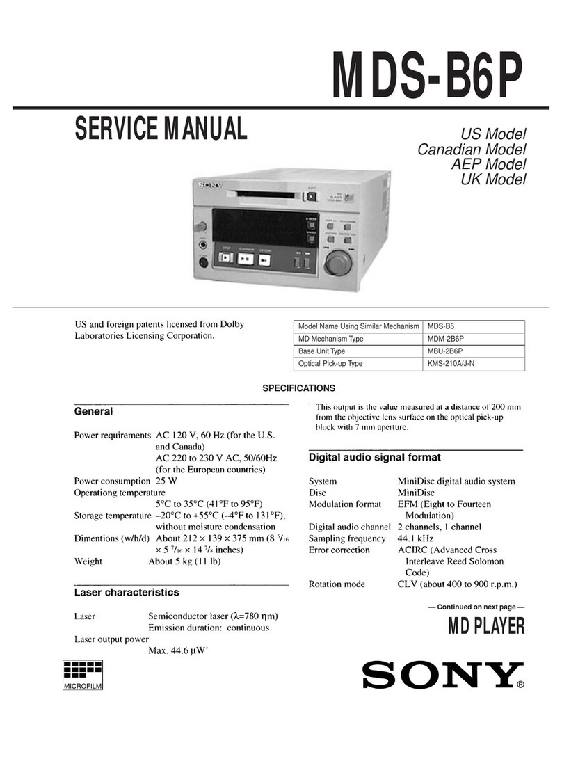 Sony MDS-B6P Service manual