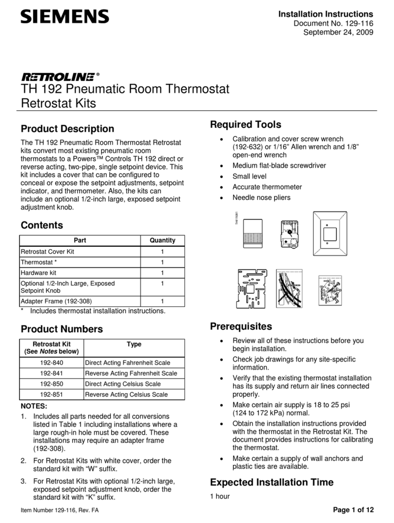 Siemens Retroline TH 192 installation instructions