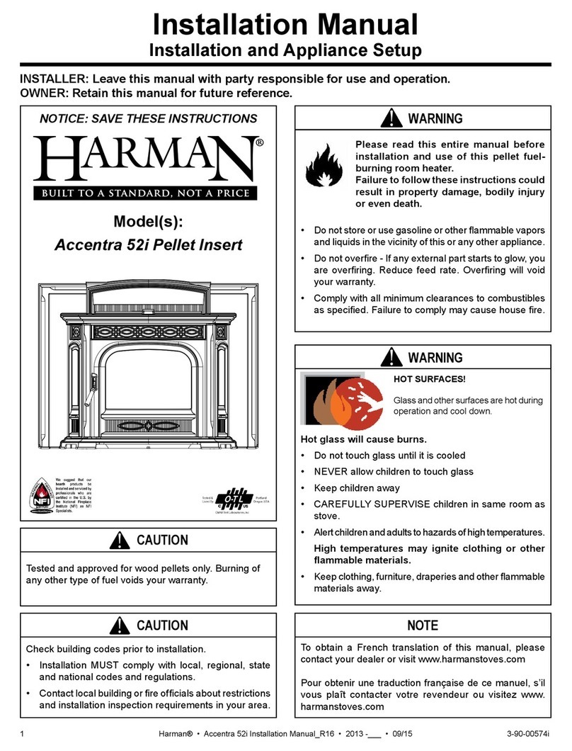 Harman Accentra 52i Pellet Insert installation manual Harman Accentra 52i Pellet Insert installation manual