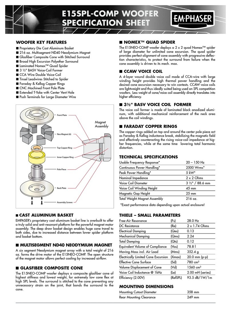 EMPHASER E15SPL-COMP User manual