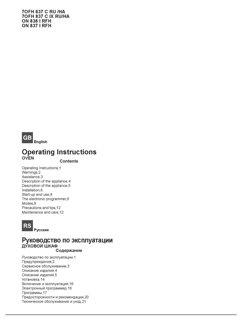Hotpoint 7OFH 837 C RU /HA operating instructions