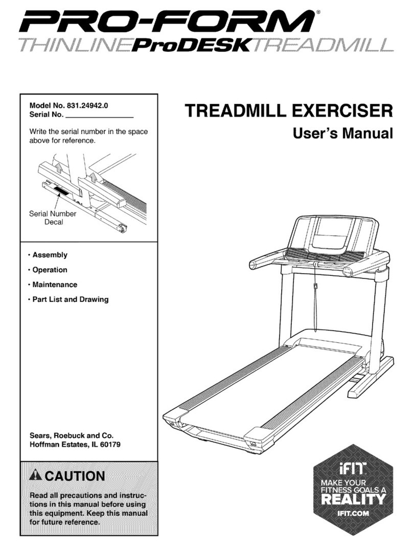 Pro-Form Thinline Prodesk 831.24942.0 User manual