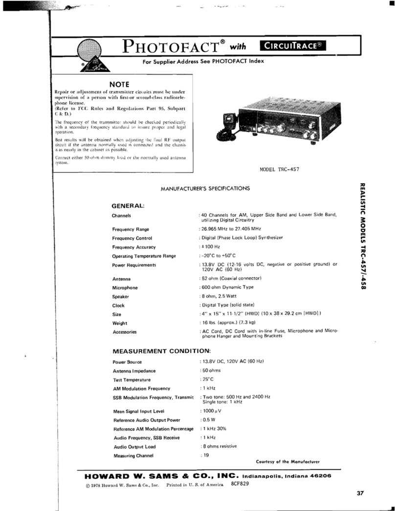 Realistic TRC-457 User manual