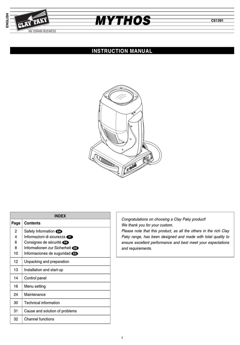 Claypaky MYTHOS User manual