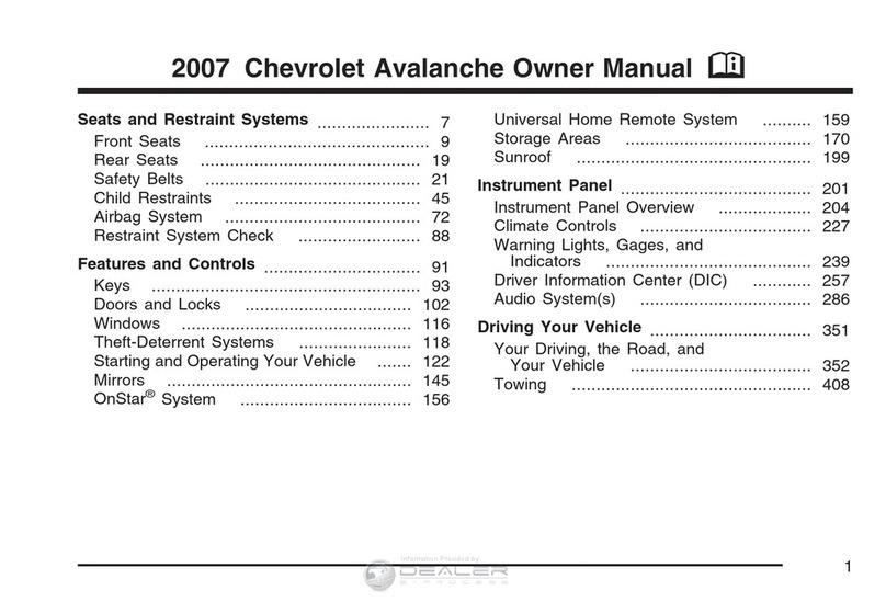 Chevrolet 2007 Avalanche owner's manual