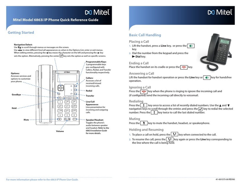 Mitel 6863i User manual