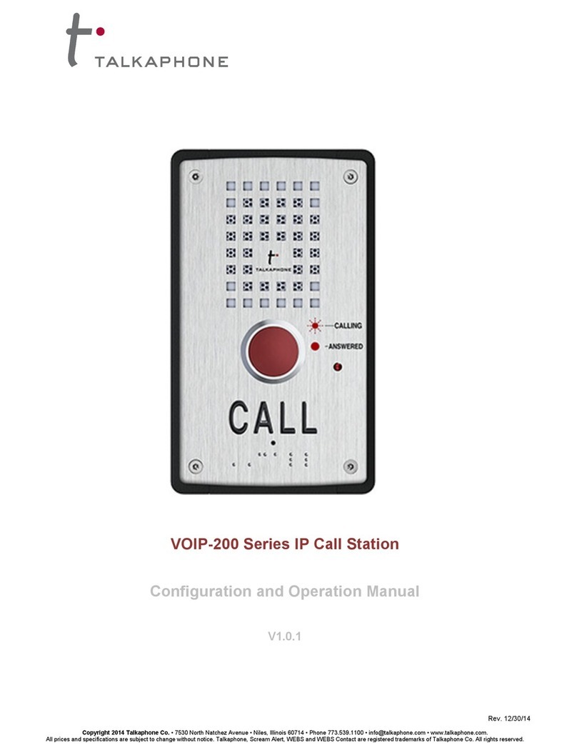 Talkaphone VOIP-200 Series User manual