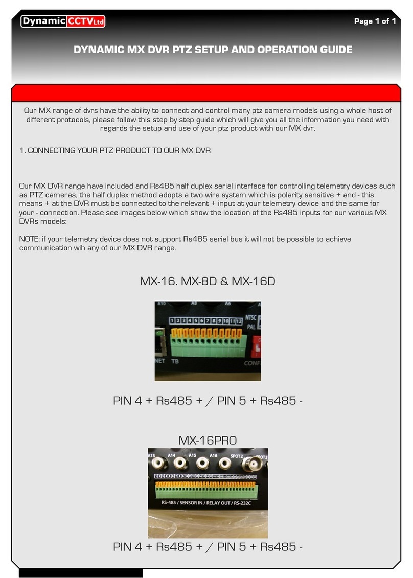 Dynamic CCTV MX16 Set up and operation guide
