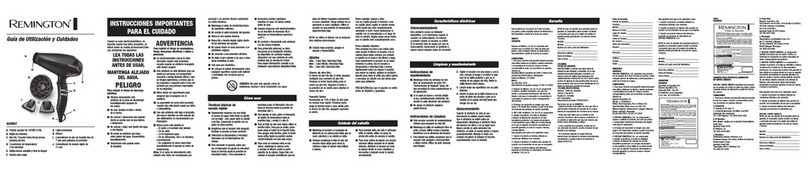 Remington AC9007 Use and care guide
