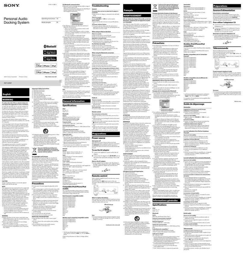 Sony RDP-X200iP User manual