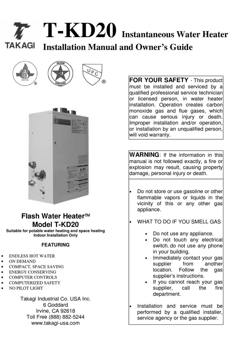 Takagi Flash Water Heater T-KD20 User manual Takagi Flash Water Heater T-KD20 User manual