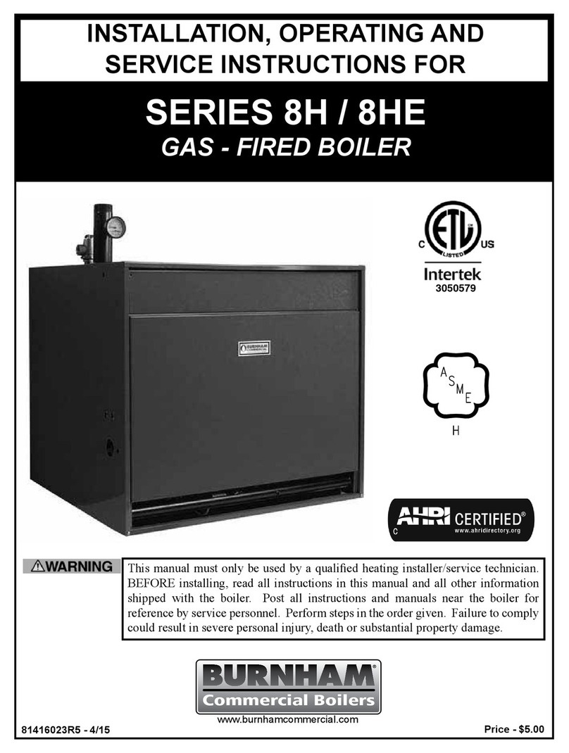 Burnham 805H Installation, operating and service instructions Burnham 805H Installation, operating and service instructions