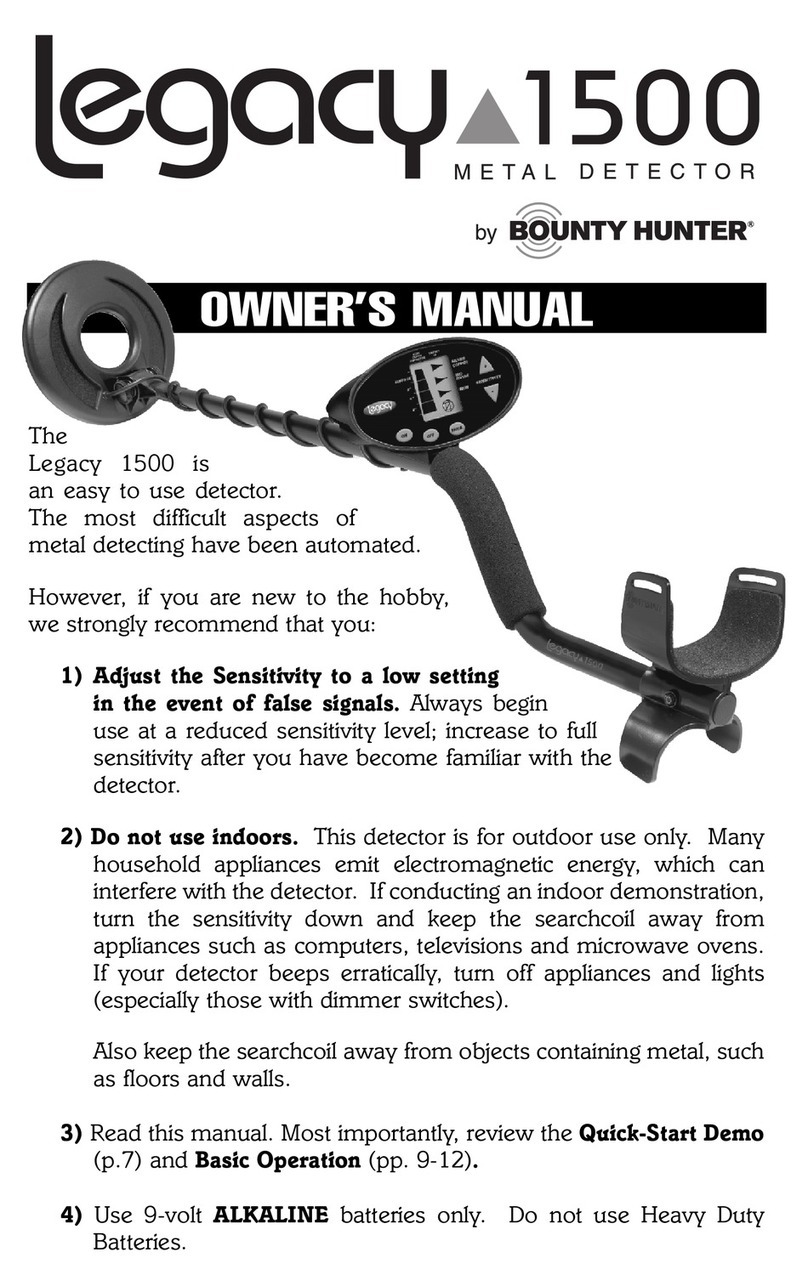 Bounty Hunter Legacy 1500 owner's manual