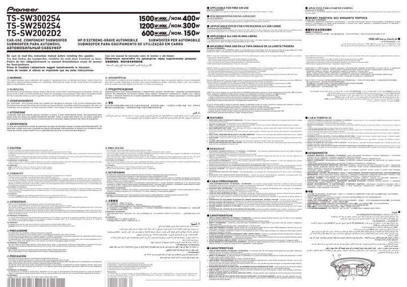 Pioneer TS-SW2002D2 User manual