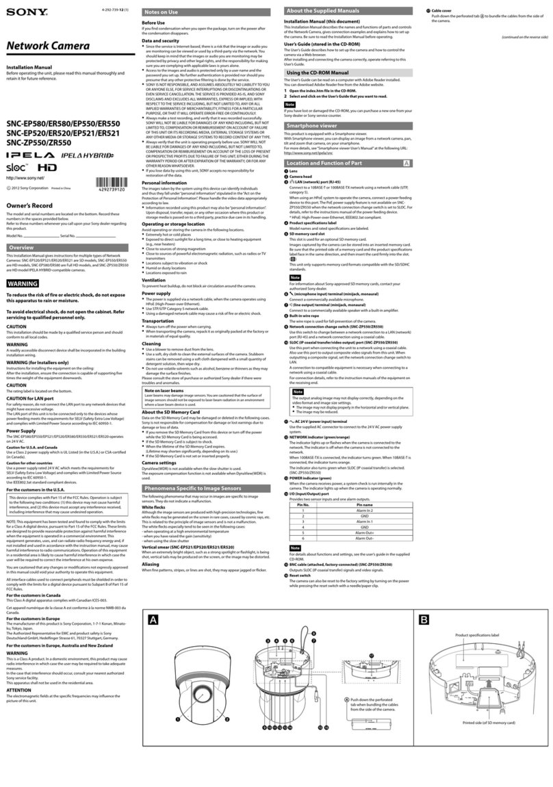 Sony Ipela SNC-EP580 User manual