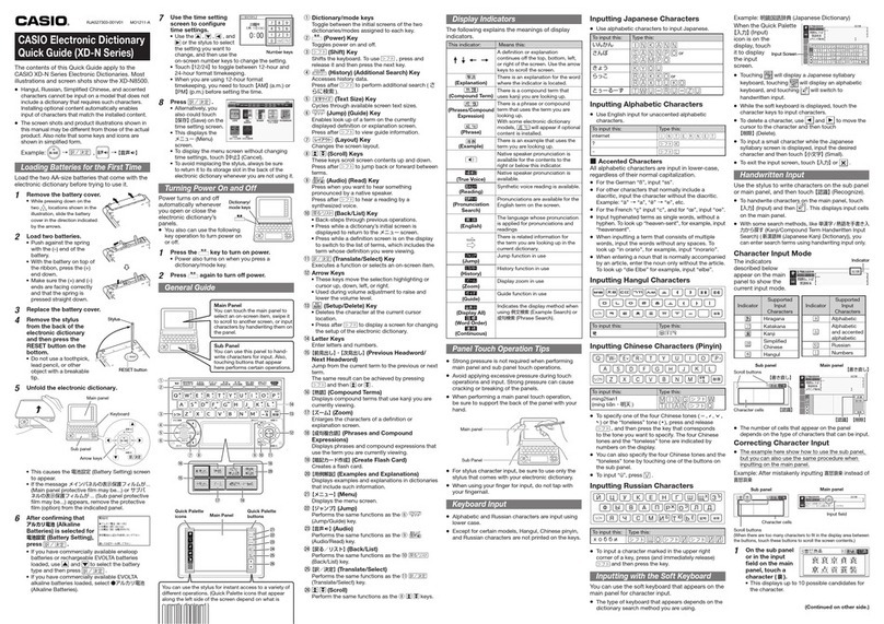 Casio XD-N series User manual Casio XD-N series User manual