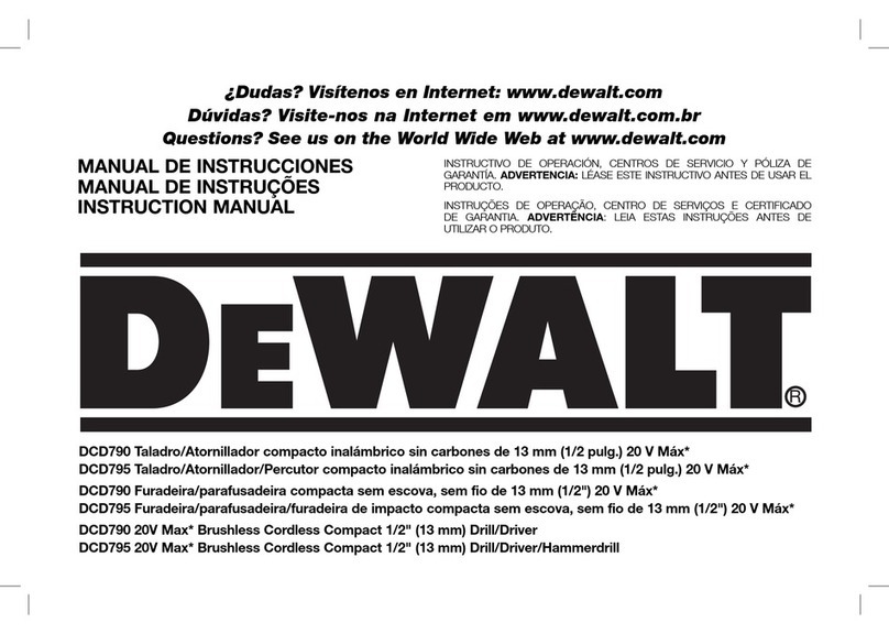 DeWalt XR Li-Ion DCD790 User manual