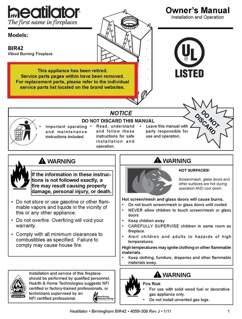 Heatilator Birmingham BIR42 User manual Heatilator Birmingham BIR42 User manual
