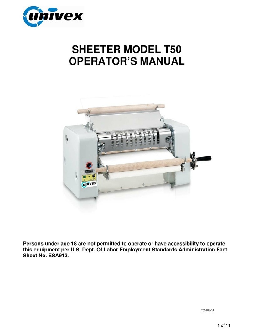 Univex T50 Operator's manual